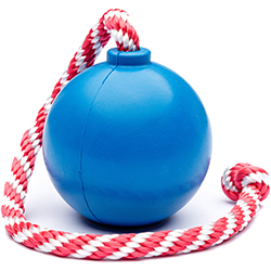 SodaPup Cherry Bomb Игрушка "Бомба на веревке" для собак, голубая