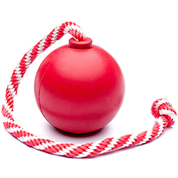 SodaPup Cherry Bomb Игрушка "Бомба на веревке" для собак, красная
