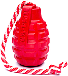 SodaPup Grenade Reward Toy Игрушка "Граната на веревке" для собак, красная