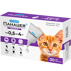 Superium Панацея Противопаразитарные капли для кошек весом от 0,5 до 4 кг