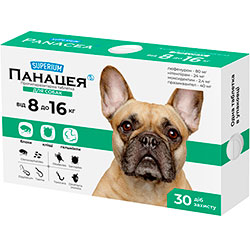 Superium Панацея Противопаразитарные таблетки для собак весом от 8 до 16 кг
