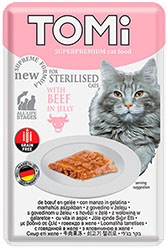 Tomi Кусочки с говядиной в желе для стерилизованных кошек