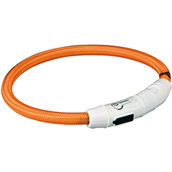 Trixie Safer Life USB Cветящийся ошейник для собак, оранжевый