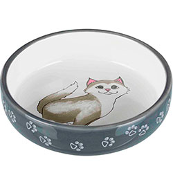 Trixie Миска керамическая с рисунком для кошек, плоская