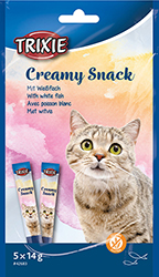 Trixie Creamy Snacks Муссовые лакомства с белой рыбой для кошек