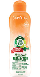 TropiClean Flea & Tick Шампунь "Максимальная сила" от блох и клещей для собак