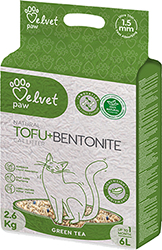Velvet Paw Tofu + Bentonite Green Tea Наповнювач для котячого туалету
