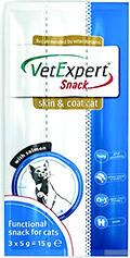 VetExpert Snack Skin & Coat Cat - лакомства для здоровья кожи и шерсти у кошек
