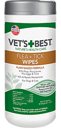 Vet's Best Flea Tick Wipes Влажные салфетки от насекомых для кошек и собак