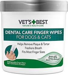 Vet's Best Dental Care Finger Wipes Серветки для догляду за ротовою порожниною у собак і котів