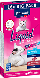 Vitakraft Cat Liquid Snack с лососем и ливерной колбасой