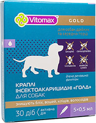 Vitomax Gold Капли от блох и клещей для собак малых и средних пород