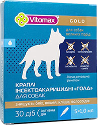 Vitomax Gold Капли от блох и клещей для собак крупных пород