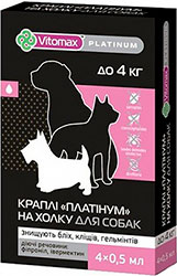 Vitomax Platinum Комплексные капли на холку для собак весом до 4 кг