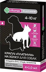 Vitomax Platinum Комплексные капли на холку для собак весом от 4 до 10 кг