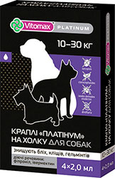 Vitomax Platinum Комплексные капли на холку для собак весом от 10 до 30 кг