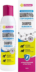 Vitomax Протимікробний шампунь з хлоргексидином для котів і собак