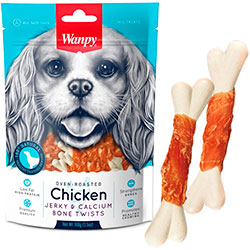 Wanpy Chicken Jerky & Calcium Bone Twists Кость с курицей и кальцием для собак