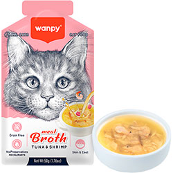 Wanpy Meat Broths Tuna & Shrimp Суп з тунцем і креветками для котів