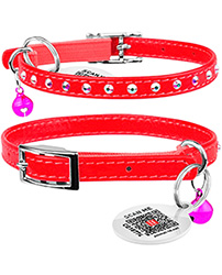 WauCat Glamour Нашийник зі стразами для котів