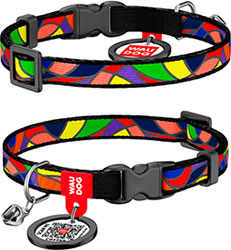 WauCat Nylon Нашийник "Вітраж" з QR-паспортом для котів