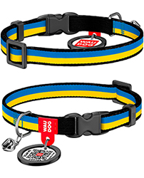 WauCat Nylon Нашийник "Colors of freedom" із QR-паспортом для котів