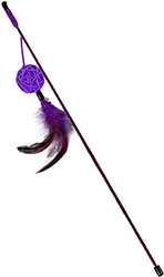 WauCat Fun Teaser Вудка-дражнилка з плетеним м'ячиком для котів