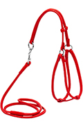 WauDog Шлея кругла з повідцем для собак малих порід, червона WauDog Шлея кругла з повідцем для собак малих порід, червона