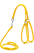 WauDog Шлея кругла з повідцем для собак малих порід, жовта WauDog Шлея кругла з повідцем для собак малих порід, жовта