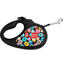 WauDog Поводок-рулетка "Пончики" для собак, лента, 3 м