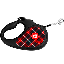 WauDog Поводок-рулетка "Шотландка" для собак, лента, 5 м