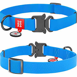 WauDog Waterproof Нашийник вологостійкий з QR-паспортом, блакитний