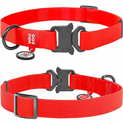 WauDog Waterproof Нашийник вологостійкий з QR-паспортом, червоний