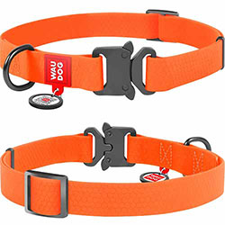 WauDog Waterproof Нашийник вологостійкий з QR-паспортом, помаранчевий