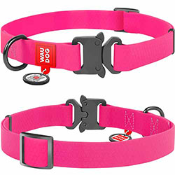 WauDog Waterproof Нашийник вологостійкий з QR-паспортом, рожевий