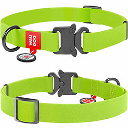 WauDog Waterproof Ошейник влагостойкий с QR-паспортом, салатовый