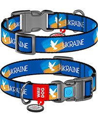 WauDog Nylon Нейлоновий нашийник із принтом "Прапор" для собак WauDog Nylon Нейлоновий нашийник із принтом "Прапор" для собак