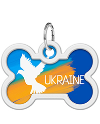 WauDog Адресник Smart ID із QR-паспортом "Прапор", кісточка