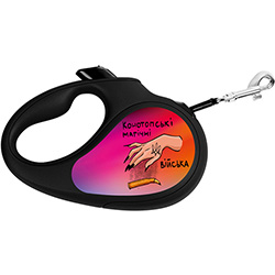 WauDog R-leash Поводок-рулетка с принтом "Конотопские магические войска", лента, 3 м