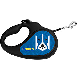 WauDog R-leash Повідець-рулетка з принтом "Патрон" для собак, стрічка, 5 м