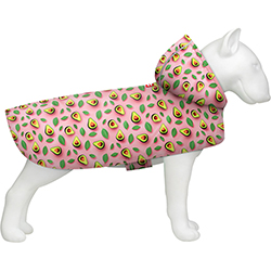 WauDog Clothes Дощовик-накидка "Авокадо на рожевому" для собак