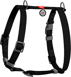 WauDog Waterproof Водостійка шлея з QR-паспортом для собак, чорна