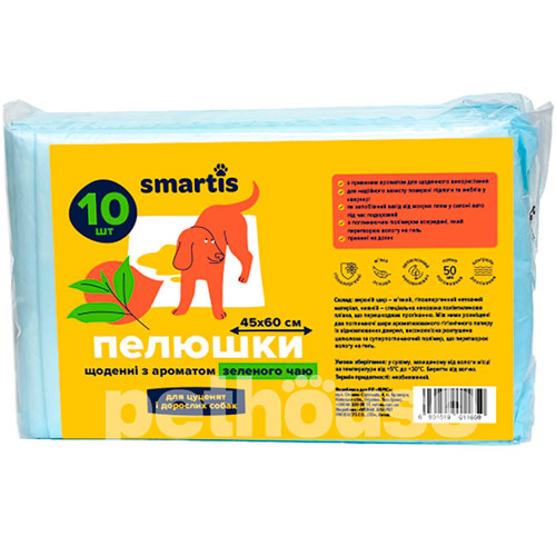 Smartis Пелюшки щоденні з ароматом зеленого чаю для собак, стандартні