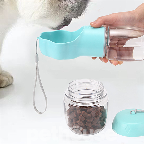 Snugpets Бутылка-поилка "Лапка" с контейнером для корма для собак и кошек