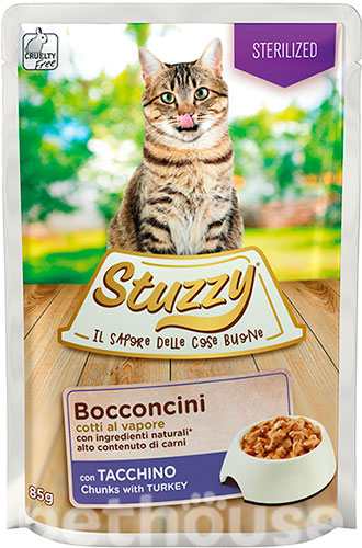 Stuzzy Cat Шматочки з індичкою в соусі для кастрованих котів, пауч