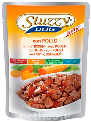 Stuzzy Dog Кусочки с курицей в желе для собак, пауч