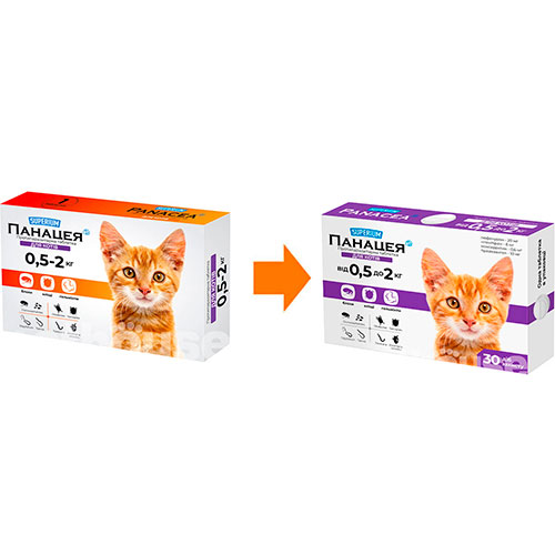 Superium Панацея Противопаразитарные таблетки для кошек весом от 0,5 до 2 кг, фото 2