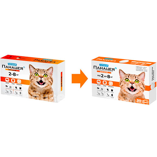 Superium Панацея Протипаразитарні таблетки для котів вагою від 2 до 8 кг, фото 2