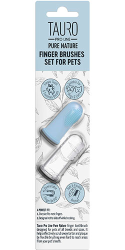 Tauro Pro Line Pure Nature Набір зубних щіток-напальчників для собак і котів