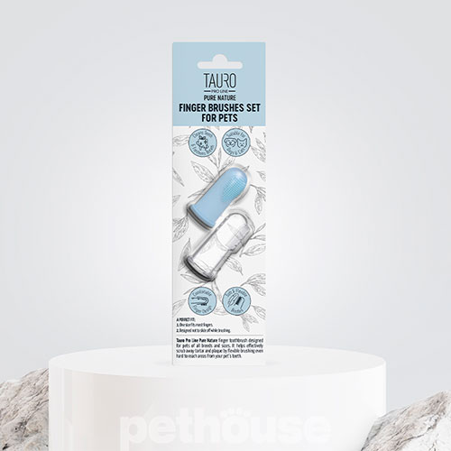 Tauro Pro Line Pure Nature Набір зубних щіток-напальчників для собак і котів